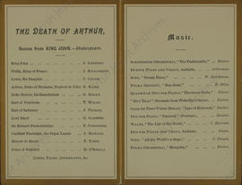 Programme 'Death of Arthur', scenes from 'King John'