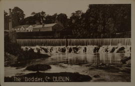 Postcard of the weir of the River Dodder.